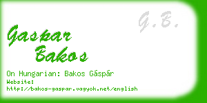 gaspar bakos business card