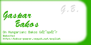 gaspar bakos business card